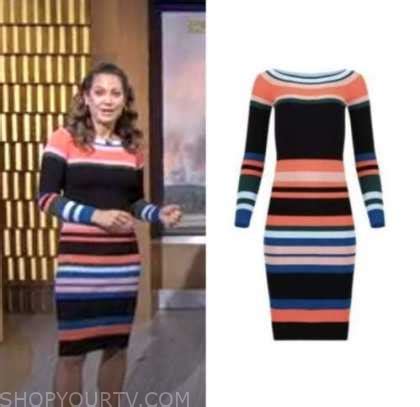 Good Morning America: October 2022 Ginger Zee's Striped Knit Dress ...