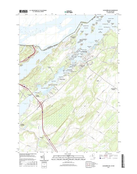 MyTopo Alexandria Bay, New York USGS Quad Topo Map