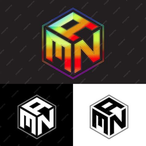 Premium Vector | Initial letters amn polygon logo design vector image