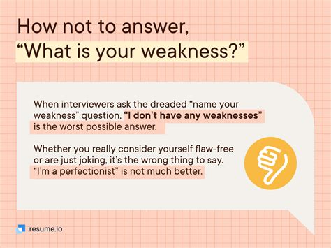 Weaknesses: What to say when interviewers ask · Resume.io