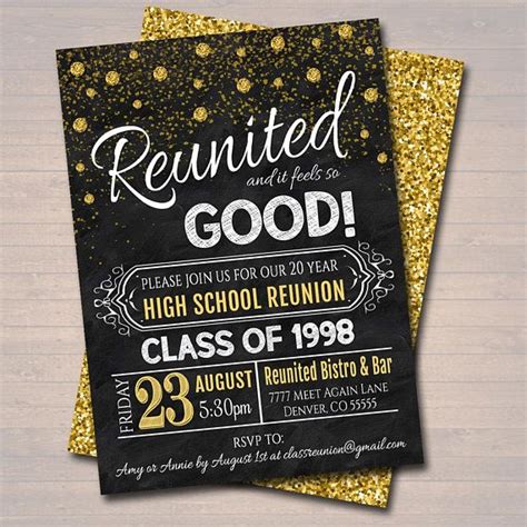 Editable Class Reunion Invitation Template Any Year College Reunion ...