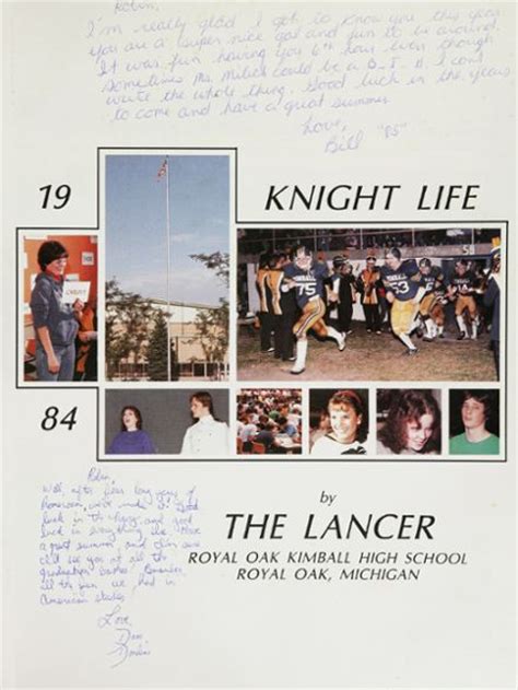 Explore 1984 Kimball High School Yearbook, Royal Oak MI - Classmates