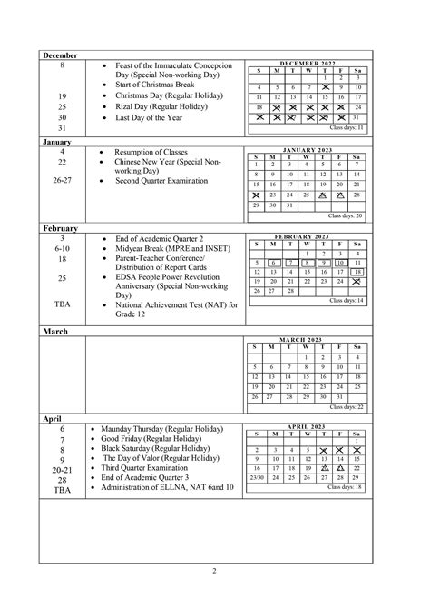 Department Of Education (DepEd) Calendar Of Activities For 2025 ...