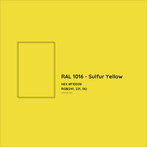 About RAL 1016 - Sulfur Yellow Color - Color codes, similar colors and ...