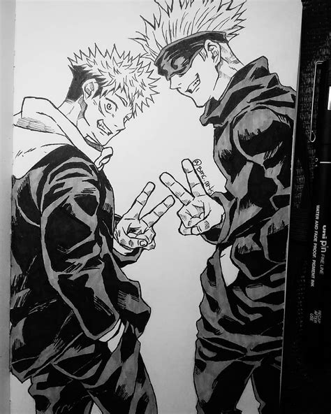 Itadori and Gojo sensei (credits to my reference) : r/JuJutsuKaisen