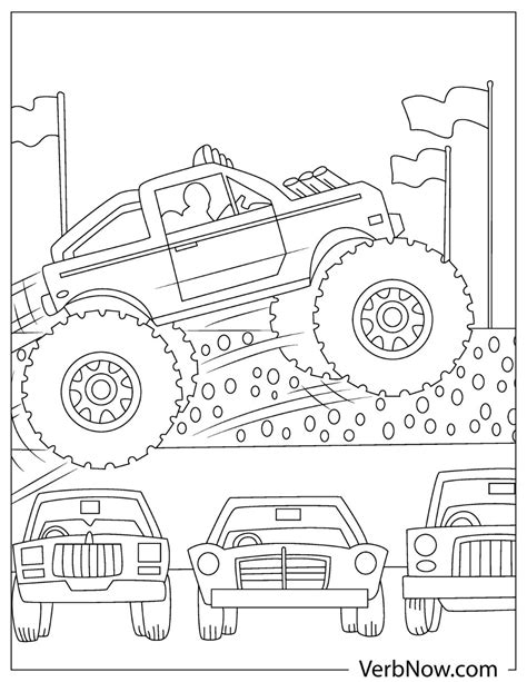 Race Car And Monster Truck Coloring Pages