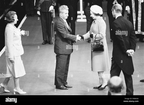 President Nicolae Ceausescu of Romania accompanied by Madame Elena ...