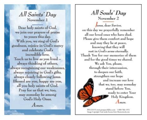 All Saints Day Prayer Card And All Souls Day Prayer Card (100 count ...