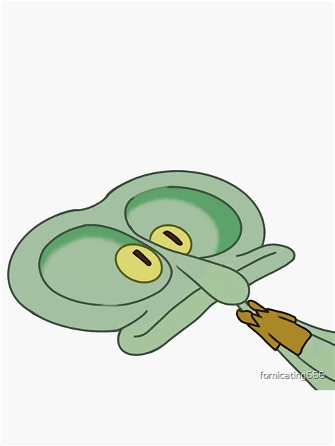 "Flat Squidward meme " Sticker for Sale by fornicating666 | Redbubble