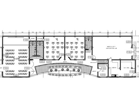 Community Center, Multipurpose Hall 2D DWG Plan for AutoCAD • DesignsCAD