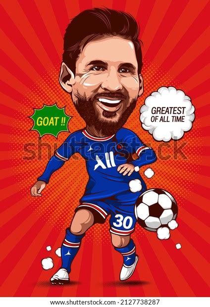 Caricature Illustration Lionel Messi Argentina National Stock Vector ...