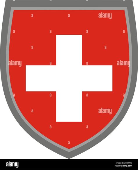 Shield with the colors of the flag of Switzerland, Swiss flag cut out ...