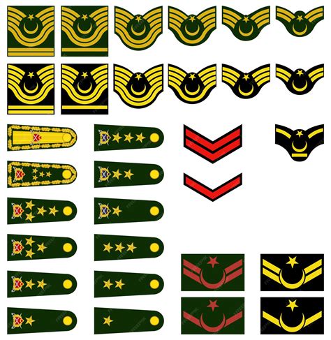 Premium Vector | Turkish Military Ranks Vector Drawing