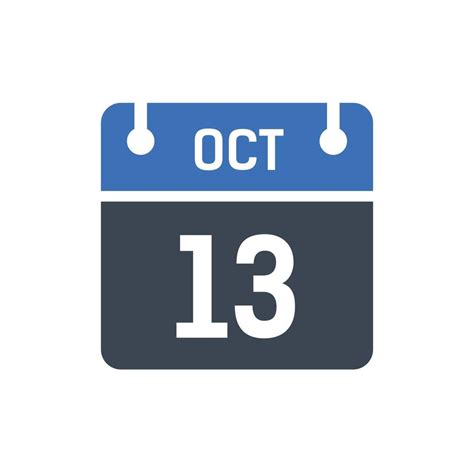 October 13 Date of Month Calendar 5260897 Vector Art at Vecteezy