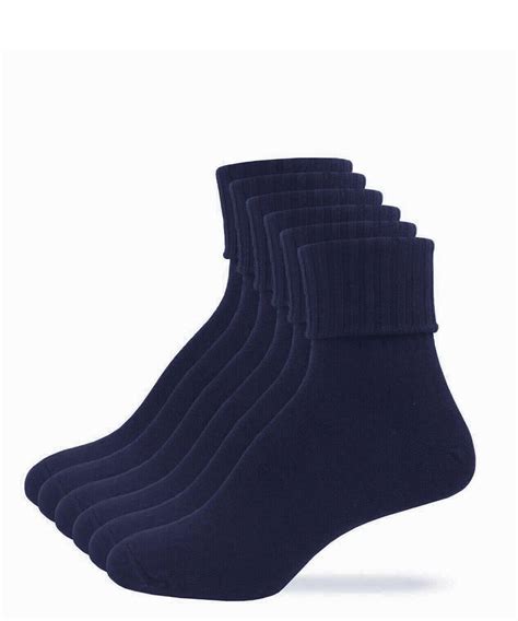 Cotton Ribbed Turn Cuff Crew Socks 6 Pair Pack in 2021 | Crew socks ...