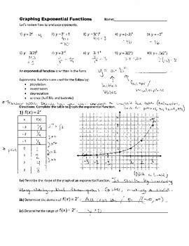 Graphing Exponential Functions Guided Lesson and Practice "Print & GO"