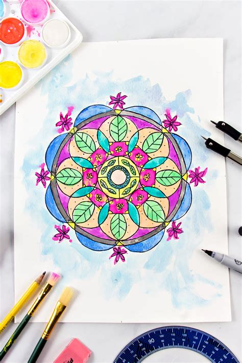 Easy Mandala Watercolor Art for Beginners - Make and Takes