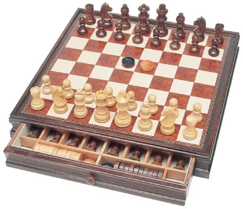 15-inch Fine Wooded Chess/Checkers Set by Staunton - Sheesham/Kari