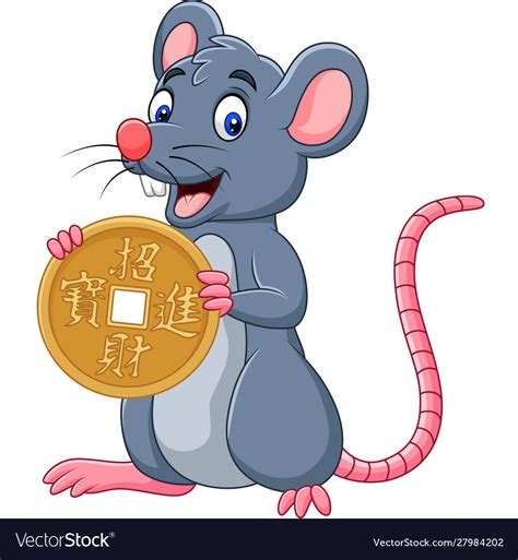 Happy chinese new year funny cartoon rat Vector Image