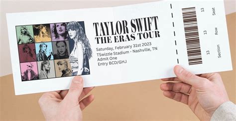 Taylor Swift the Eras Tour 2023 Customizable Ticket Template Swiftie ...