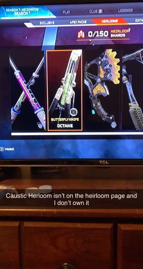 Caustic heirloom isn’t in the heirloom buyable : r/apexlegends