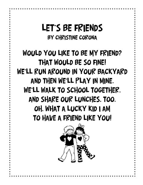 55 Best Of Friendship Poems for Kids | Friendship quotes for kids ...