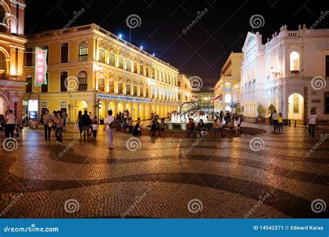 Senado Square by Night, Macau. Editorial Photo - Image of sites, mercy ...