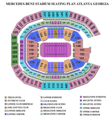 Mercedes Benz Stadium Atlanta Seating Chart With Seat Numbers ...