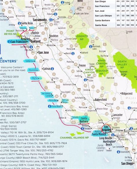 Printable Pacific Coast Highway Map