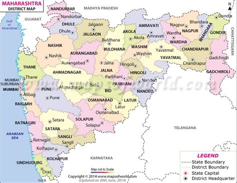 Maharashtra Map, Districts in Maharashtra | Map, Geography map, India map