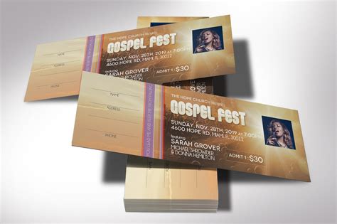 Gospel Concert Ticket Template for Word and Publisher - Etsy