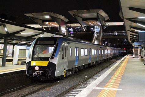 High Capacity Metro Train passes through North Melbourne station last ...