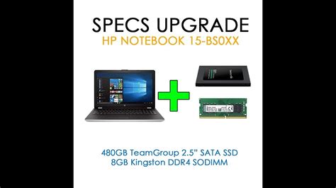 HP Notebook 15 BS0XX Laptop - SSD and RAM upgrade! - YouTube