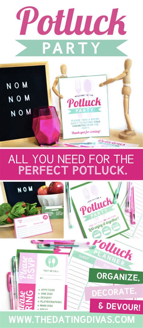 Potluck Ideas and Printables for a Potluck Party - The Dating Divas