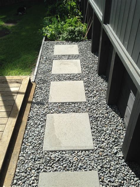 Paver on pebbles | Backyard landscaping, Backyard, Backyard landscaping ...