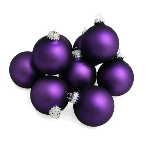 Jaclyn Smith Winter Wishes Glass Christmas Ornaments- Matte Dark Purple ...