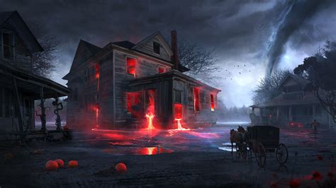 Halloween Wallpaper Spooky House Wallpaper Spooky Halloween House ...