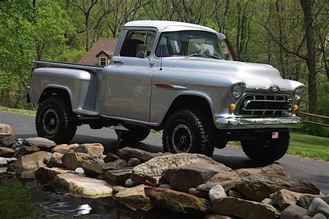 Silver Clean Pickup: Keith Price's 1957 Chevy Truck