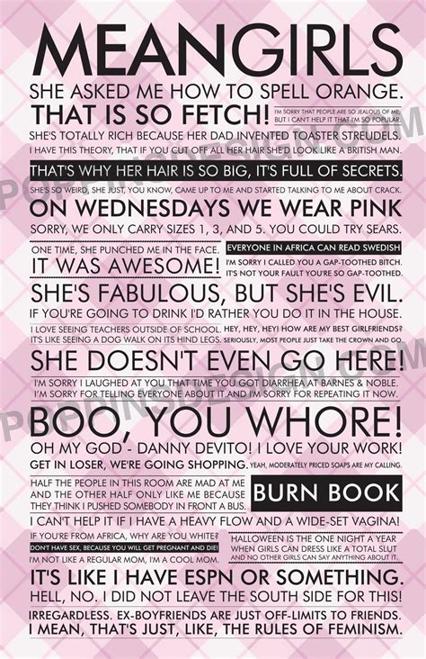 Mean Girls Burn Book Quotes - ShortQuotes.cc