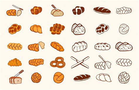 Premium Vector | Set of challah bread illustration big collection. hi ...