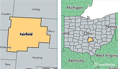 Fairfield County Ohio Map | World Map Gray