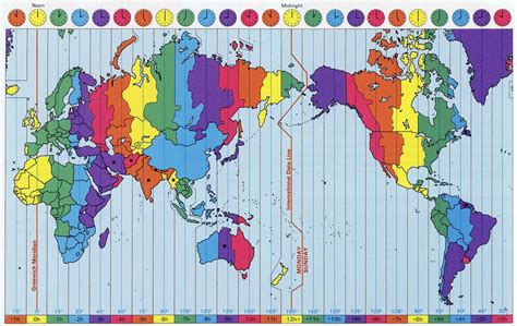 Free Printable World Time Zone Map