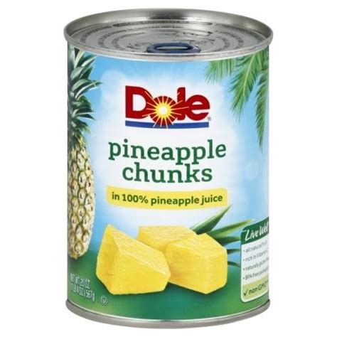 Dole Pineapple Chunks in 100% Pineapple Juice - Grocery Heart