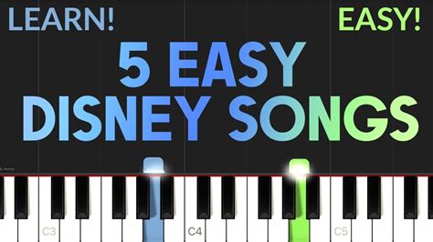 5 CLASSIC And EASY Disney Songs | EASY Piano Tutorial Acordes - Chordify