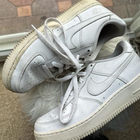 white Nike af1’s 🤍 #airforce youth size 6 fits like... - Depop