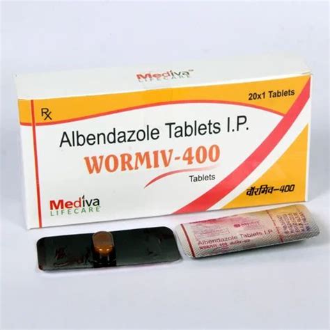 Albendazole 400 Mg Tablet, 20 x 1, Packaging Type: Strips, Rs 80/box ...