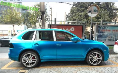 Porsche Cayenne is matte baby blue in China - CarNewsChina.com