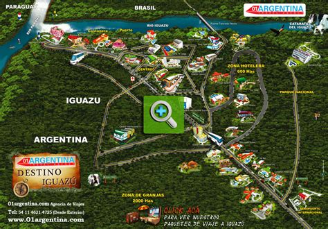 Mapa de los Hoteles en la ciudad de Puerto Iguazu Misiones Argentina