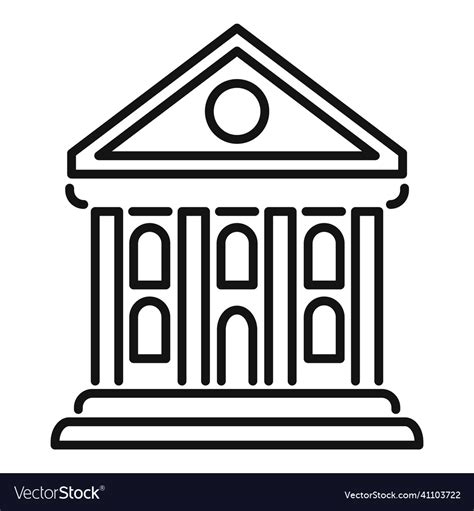 City bank icon outline finance service Royalty Free Vector