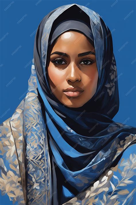 Premium AI Image | Woman Wearing Hijab Digital Painting Sample